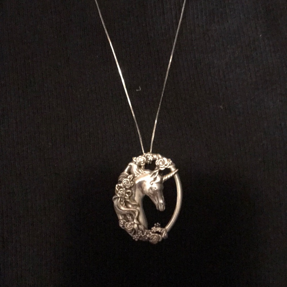 Vintage sterling Gorham unicorn pendant